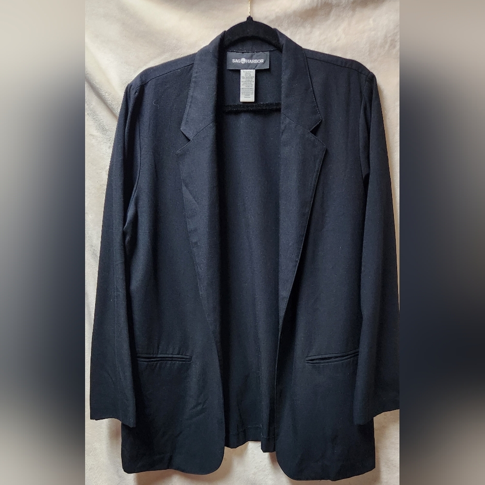 Sag Harbor Black Blazer Women Size 14